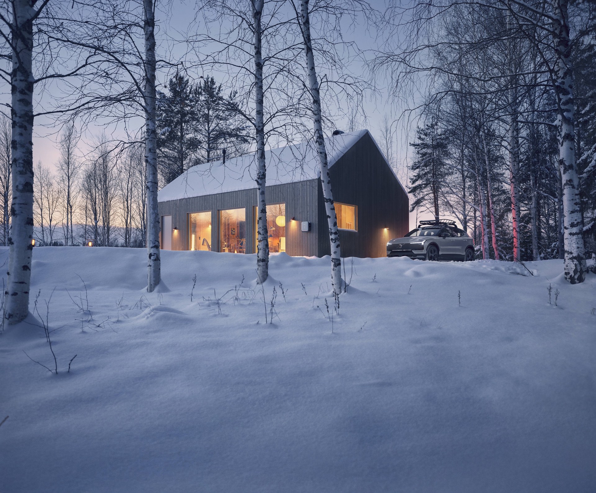 Volvo EX30 Cross Country with Swedish winter cabin