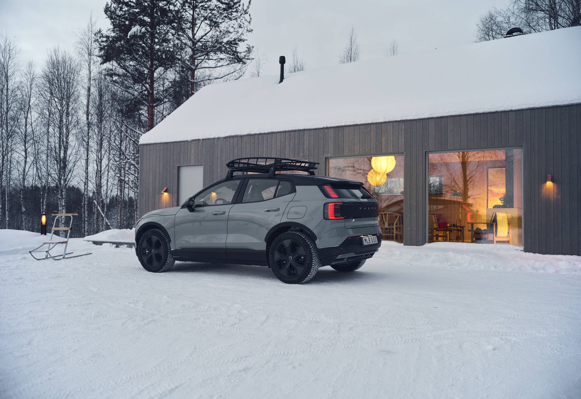 Volvo EX30 Cross Country with Swedish winter cabin